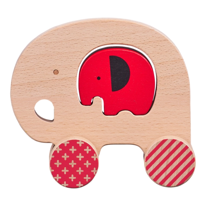 Petit Collage Élémentaire éléphant sur roulettes