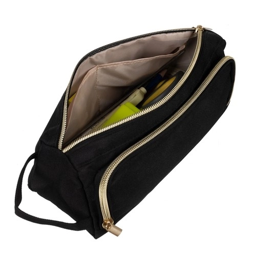 Trousse noire Maaleo à deux compartiments dépliante