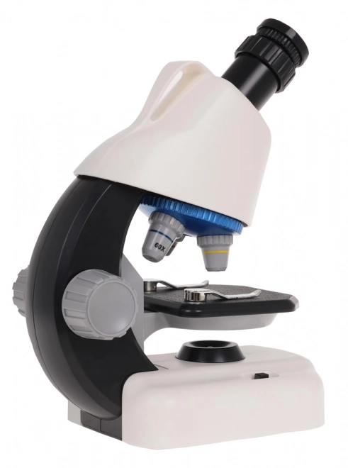 Microscope blanc + tubes à essai et accessoires