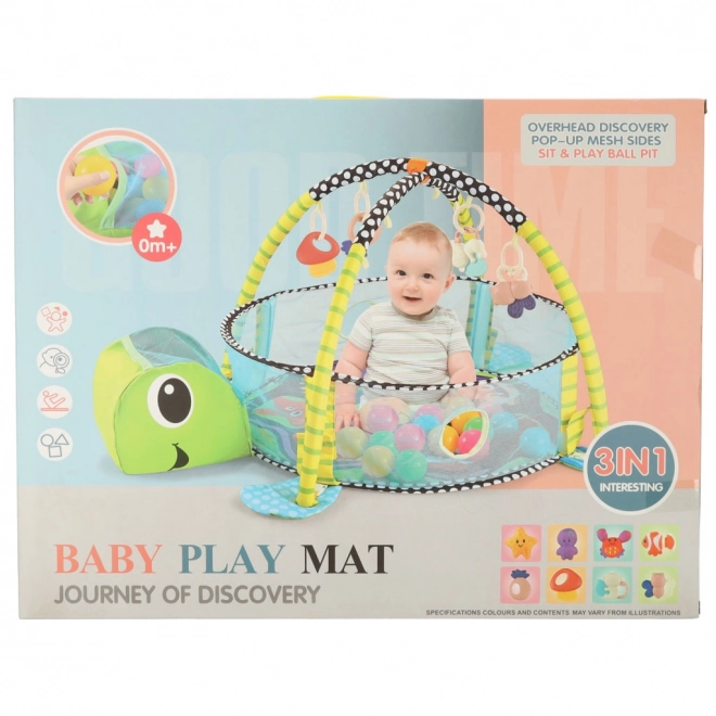 Tapis de jeu éducatif tortue avec barrière et balles