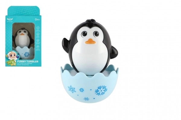 Pingouin culbuto avec grelot, 8 cm, jouet pour bébés