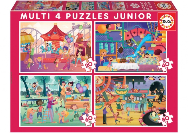 Educa puzzle parc d'attractions et fête pour enfants 4en1