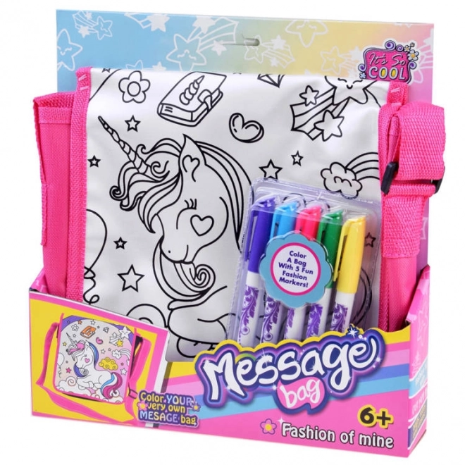 Sac à colorier avec licorne