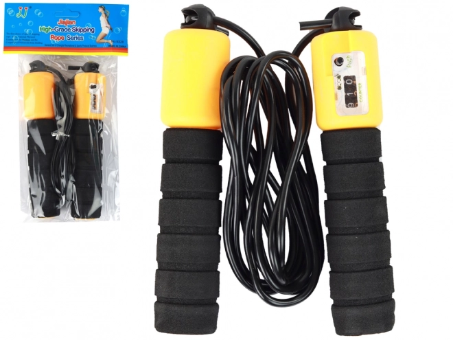 Corde à Sauter Noir-Orange avec Compteur Fitness