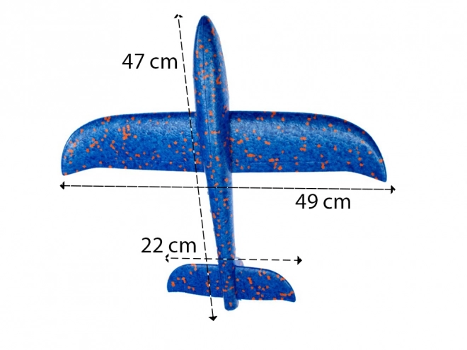 Planeur en polystyrène bleu léger 47 cm