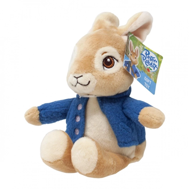 Lapin en peluche arc-en-ciel Pierre avec veste bleue