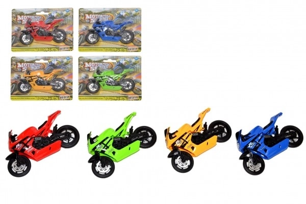 Moto de course 11 cm en plastique, couleurs variées