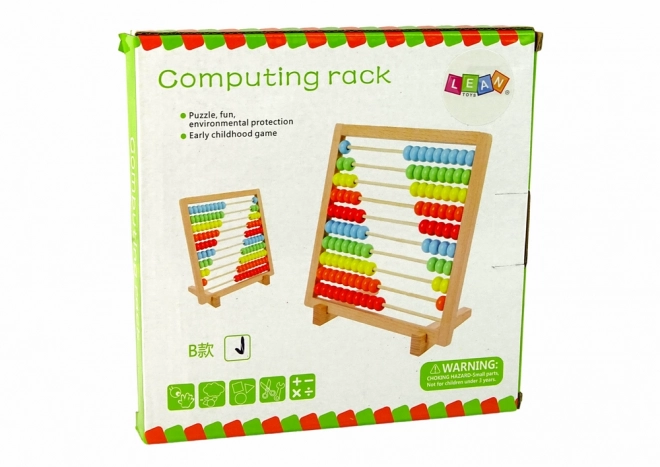 Compteur en bois avec perles colorées