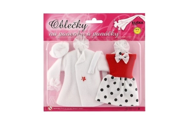 Robes/Vêtements - robes, manteau et bonnet pour poupées assortiment sur carte 22x21cm