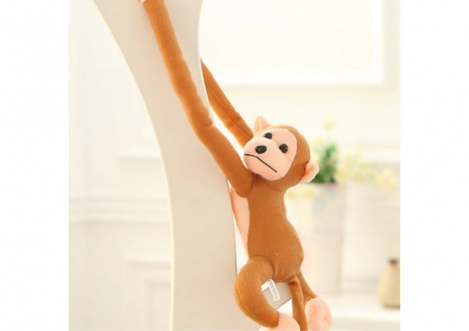 Mascotte en peluche singe avec son brun clair 80 cm
