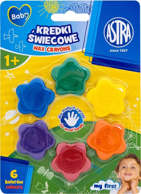 ASTRA BABY Crayons cire en forme d’étoile 6 pcs