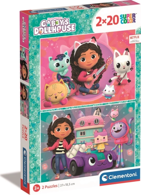 Puzzle 2×20 pièces La Maison magique de Gabby
