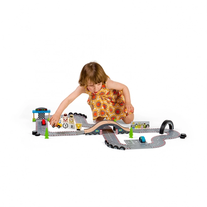 Bigjigs Rail Circuit de course en bois jour de course