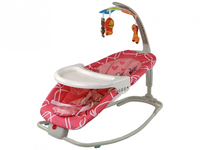 Fauteuil à bascule pour enfants 2 en 1 Chaise Sons Vibrations Girafe – rose