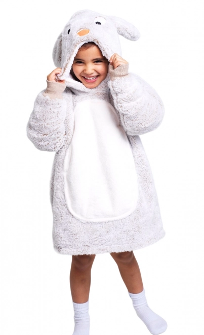 Cozy Noxxiez CH301 Lapin - couverture à capuche pour télévision chauffante pour enfants 3 - 6 ans
