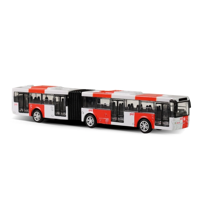 Autobus articulé métallique rouge PID Prague