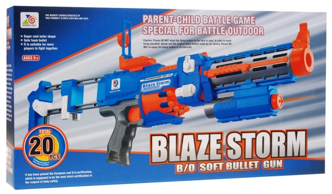 Pistolet 2 en 1 pour enfants 8+ Blaze Storm 20 longues cartouches en mousse + viseur laser + flacon