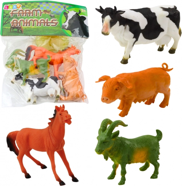 Ensemble de figurines d'animaux de ferme cheval, chèvre, vache, cochon 4 pcs