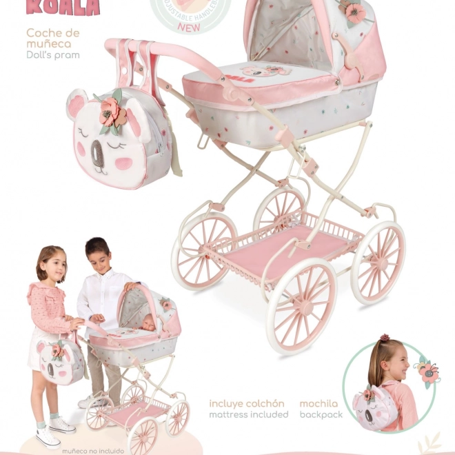 Poussette pliante pour poupées DeCuevas avec sac à dos Koala 81 cm