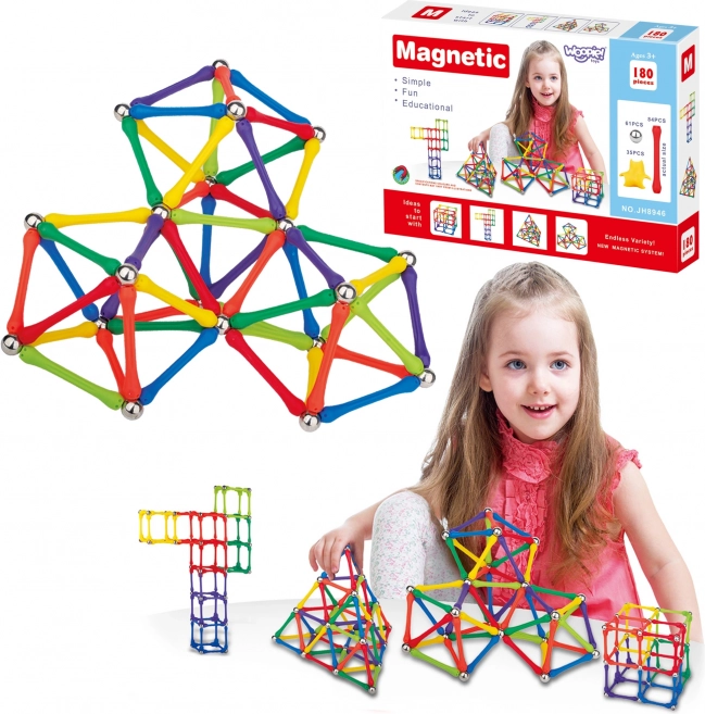 Blocs de construction magnétiques Woopie Puzzle créatif 180 pcs