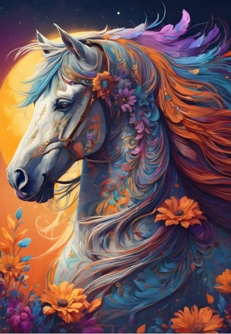Puzzle Cheval Fleuri 1000 pièces