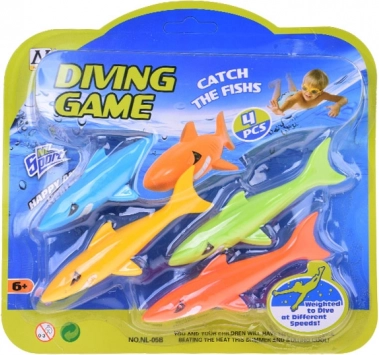 Ensemble de 4 requins colorés pour l'apprentissage de la plongée pour enfants