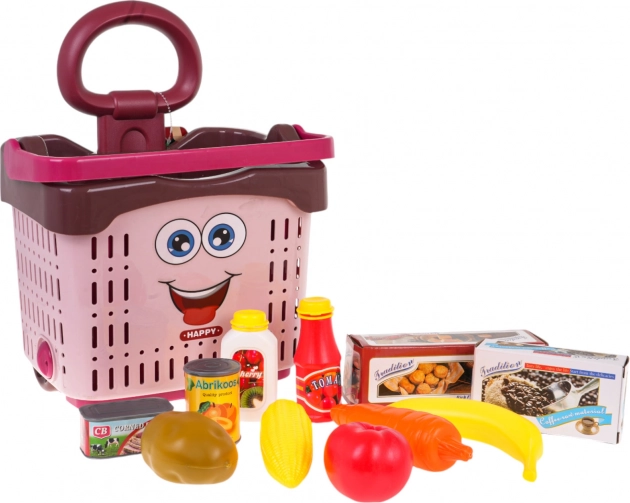 Chariot de courses pour enfants avec accessoires rouge