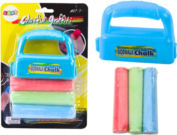 ensemble de craies avec support, craies de trottoir épaisses, 3 pcs