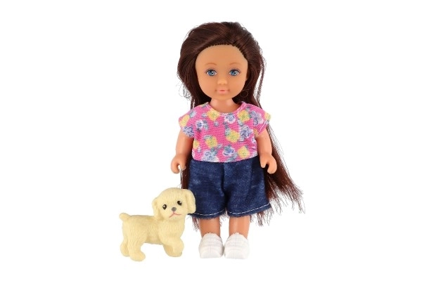 Poupée avec peluche plastique 12cm corps solide 3 types dans boîte 7x15x5cm 24pcs dans boîte