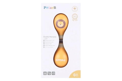 Maracas doubles en bois - Lion