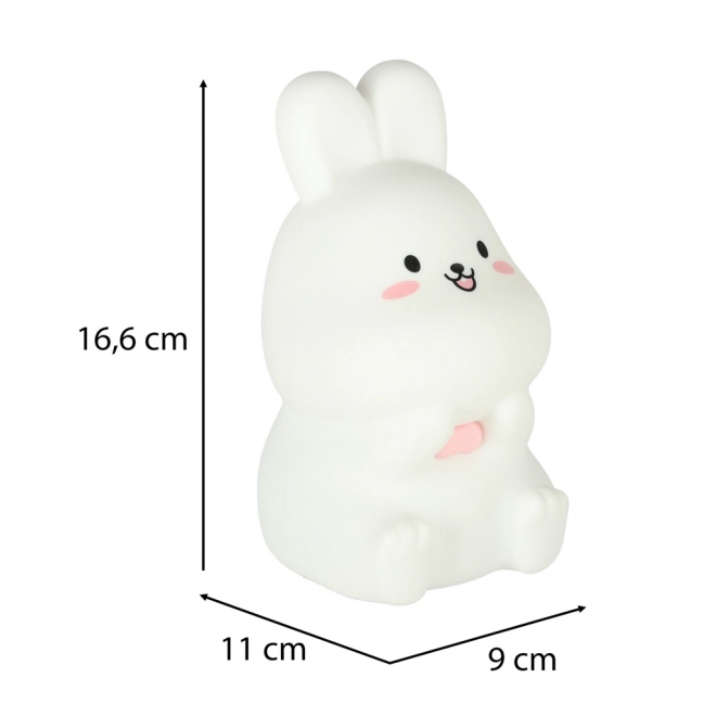Lampe de nuit LED pour enfant en silicone Blanche avec lapin rose