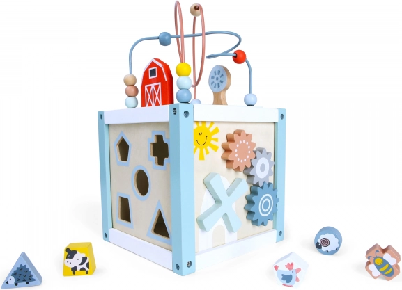 Cube d’activités en bois pour enfants