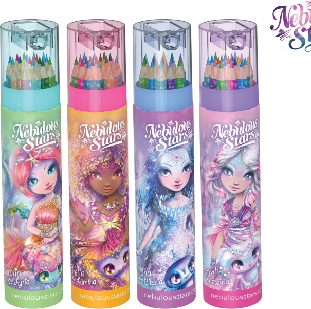 Crayons de couleur NEBULOUS STARS en tube avec taille-crayon (18 couleurs)