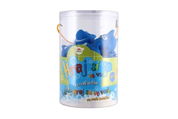 Requin jouet lumineux dans l'eau en plastique 6cm sur piles 15 pièces dans un bocal