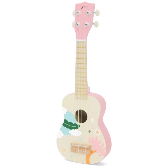 Ukulélé en bois classique pour enfants - Rose