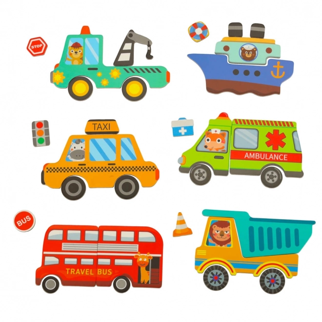 Puzzle magnétique - moyens de transport
