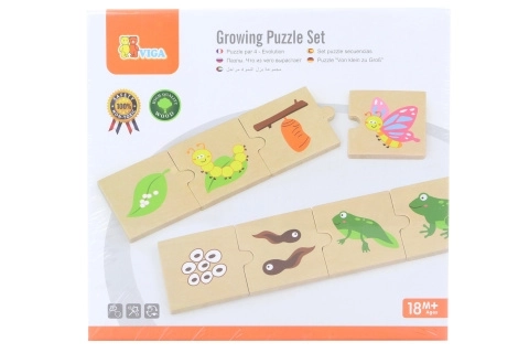 Puzzle évolutifs en bois animaux et plantes VIGA