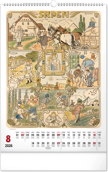 Calendrier mural Josef Lada 2026