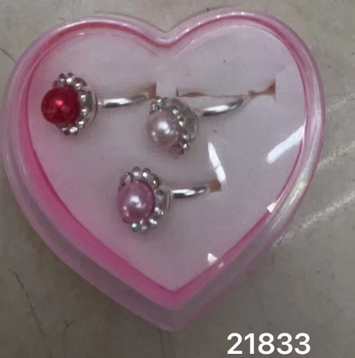 Bague avec Perles - Lot de 3 pcs