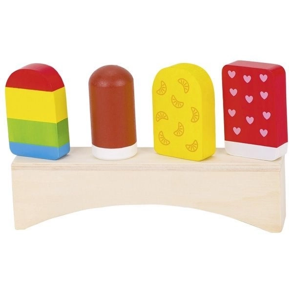 Glaces en bois colorées sur support
