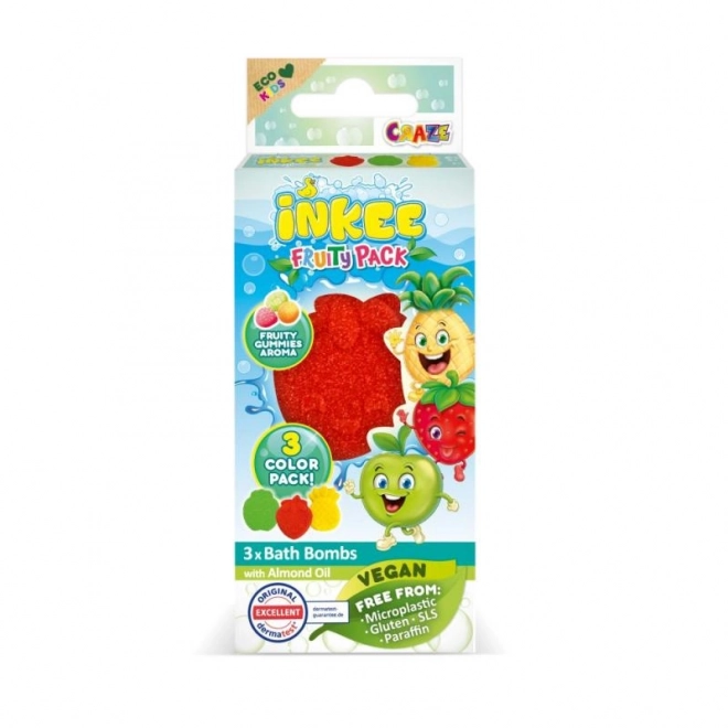 Inkee bombes de bain mini emballage variations fruitées