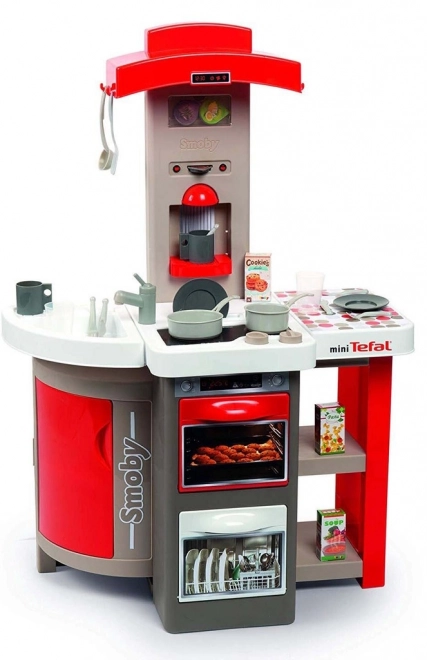 Cuisine électronique pour enfants en plastique rouge pliable avec son + accessoires