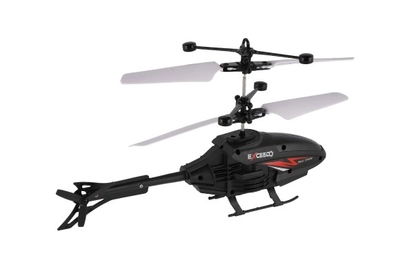 Hélicoptère en plastique 16cm réagissant au mouvement de la main avec câble de chargement USB dans une boîte 22x15x5cm