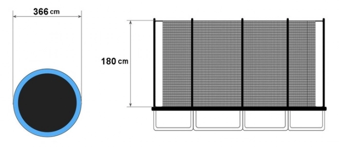 Réseau de trampoline intérieur 366 cm 12 pieds/8