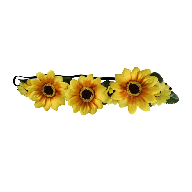 Bandeau fleur jaune 3 grandes fleurs