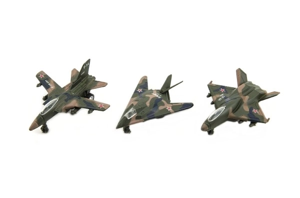 Avion/chasseur militaire métal/plastique 9cm