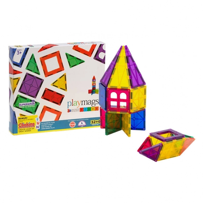 Jeu de construction magnétique Playmags 165 ensemble 32 pcs