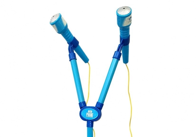 Ensemble de microphones Karaoké pour enfants Trépied Bleu à piles