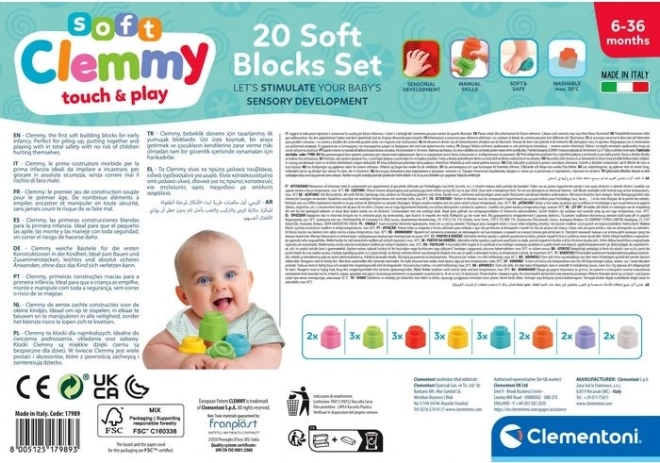CLEMENTONI Soft Clemmy Ensemble de 20 blocs souples