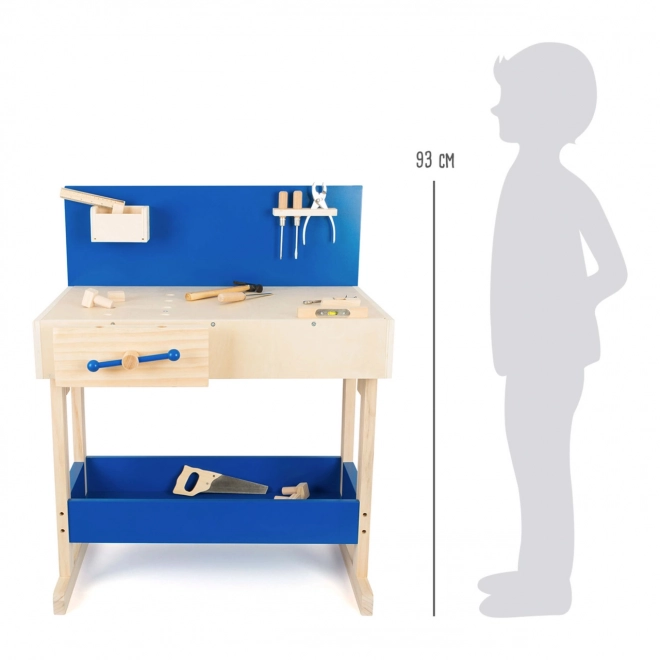 Petit établi pour enfants bleu avec accessoires